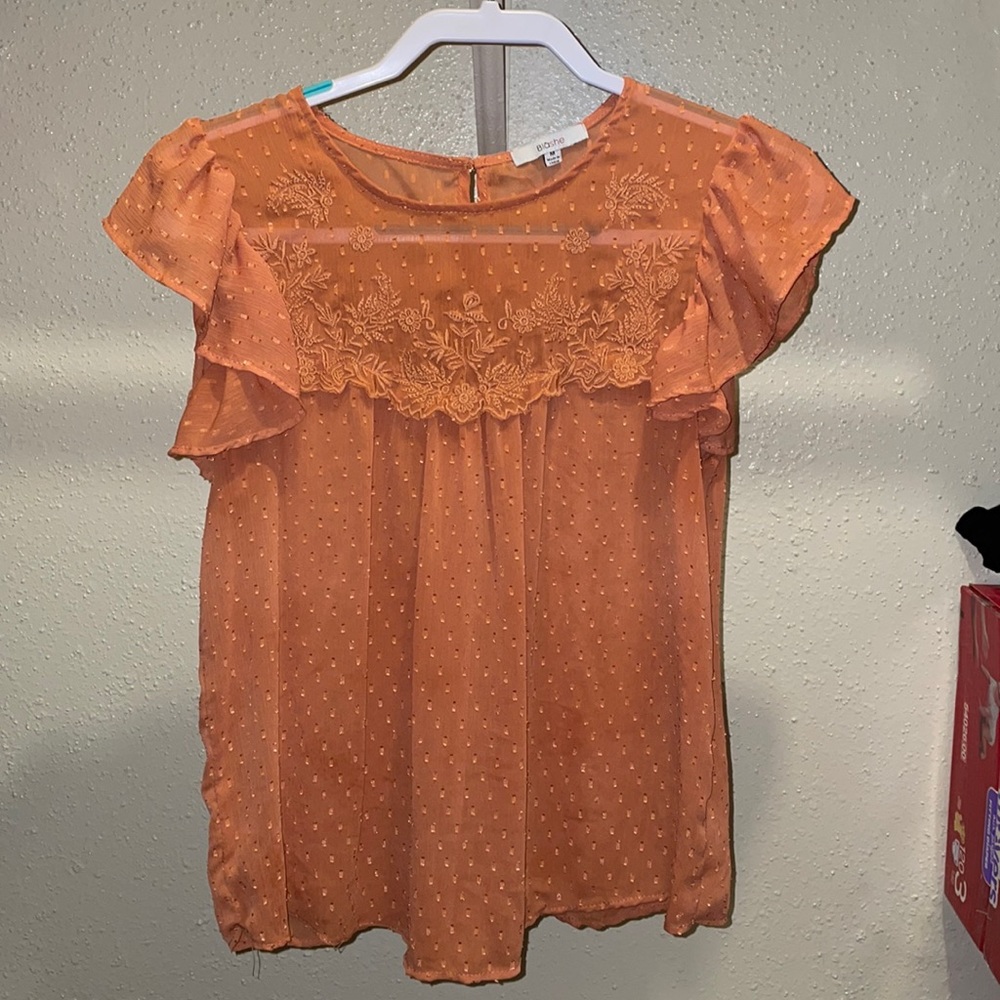 Blashe Orange Flowy Top
